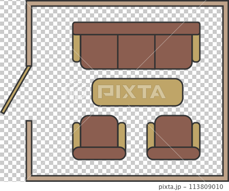 ビジネスマナーの席次の応接室のソファのイメージ素材 ビジネスマナーの席次の応接室のソファのイメージ素材 113809010