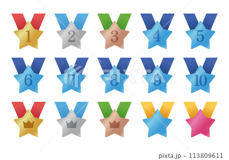 星型のランキングメダルのセット 113809611