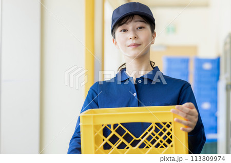 荷物を運ぶ女性 113809974