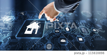 Property management business concept. Investment consulting marketing plan 113810898
