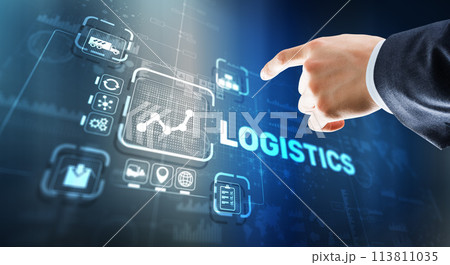 Logistic network distribution and transport concept. Goods delivery 113811035