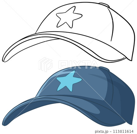 Star Emblem Baseball Cap Illustration Star Emblem Baseball Cap Illustration 113811614