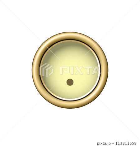 Dot symbol. Vintage golden typewriter button isolated on white background Dot symbol. Vintage golden typewriter button isolated on white background 113811659