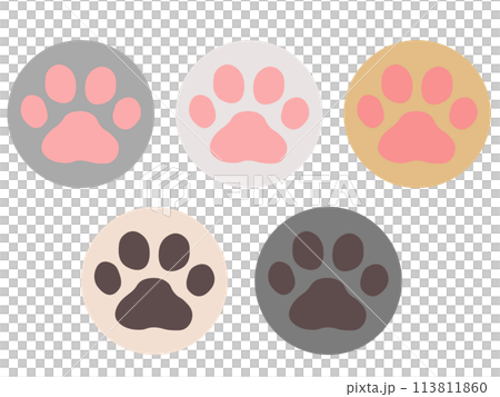 シンプルな猫の肉球イラスト 113811860