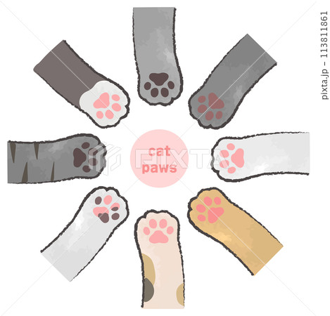 円になったたくさんの猫の手 セット 円になったたくさんの猫の手 セット 113811861