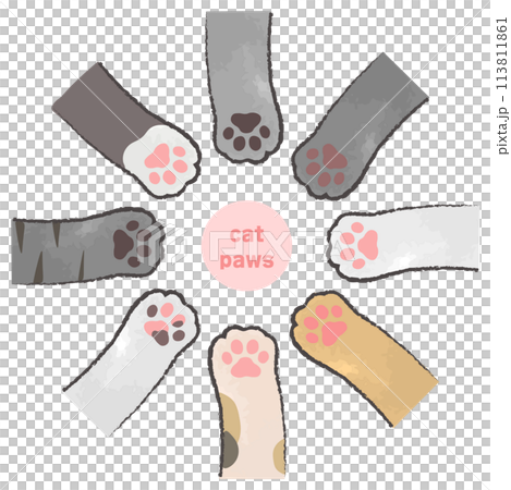 円になったたくさんの猫の手 セット 円になったたくさんの猫の手 セット 113811861