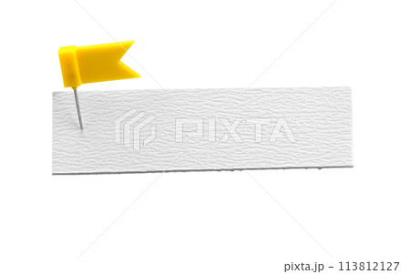 Blank note and thumbtack with copy space. Cute out. 113812127