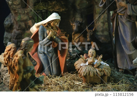 Nativity scene, Church of the Visitation in Ein Karem, Jerusalem, Israel 113812156