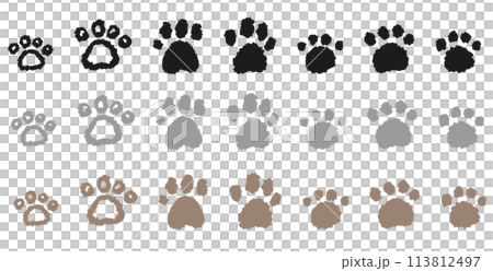 模擬風格手繪爪子插圖集 113812497