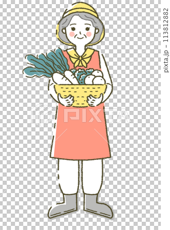 Elderly farm woman Farm worker 113812882