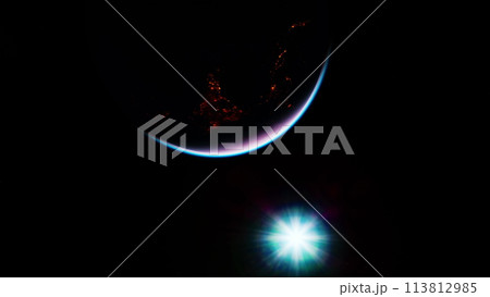 Earth at night with city lights. Elements of this image furnished by NASA Earth at night with city lights. Elements of this image furnished by NASA 113812985