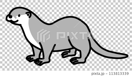 水獺插圖(單色) 水獺插圖(單色) 113813339