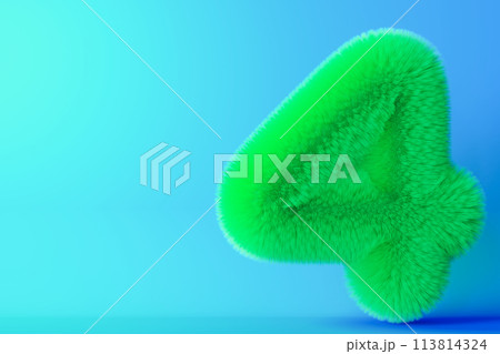Playful, fluffy number four on gradient background. Green symbol 4. Invitation for a fourth birthday party, or any kids event celebrating a 4th milestone. Vibrant, neon colors. Copy space. 3D. Playful, fluffy number four on gradient background. Green symbol 4. Invitation for a fourth birthday party, or any kids event celebrating a 4th milestone. Vibrant, neon colors. Copy space. 3D. 113814324