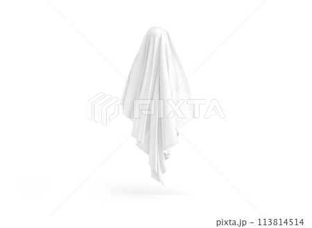 Blank white female khimar mockup, back view Blank white female khimar mockup, back view 113814514