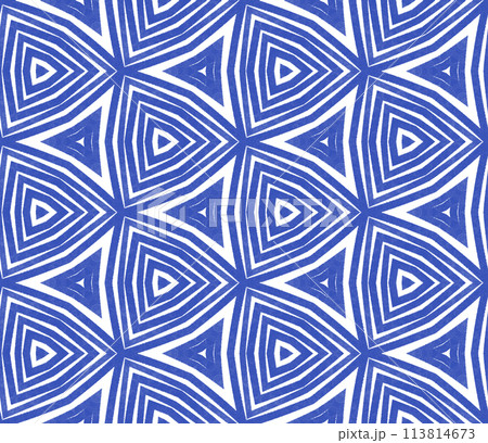 Medallion seamless pattern. Indigo symmetrical 113814673