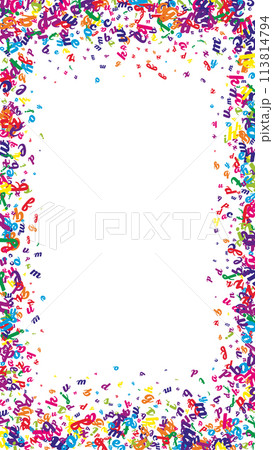 Flying latin letters. Colorful childish scattered Flying latin letters. Colorful childish scattered 113814794