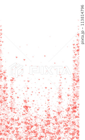 Red hearts scattered on white background. 113814796