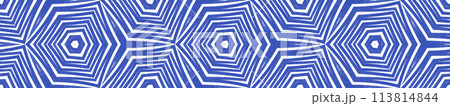 Exotic seamless border. Indigo symmetrical 113814844