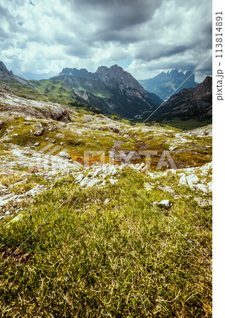 landscape with mountains, clouds and rocks 113814891