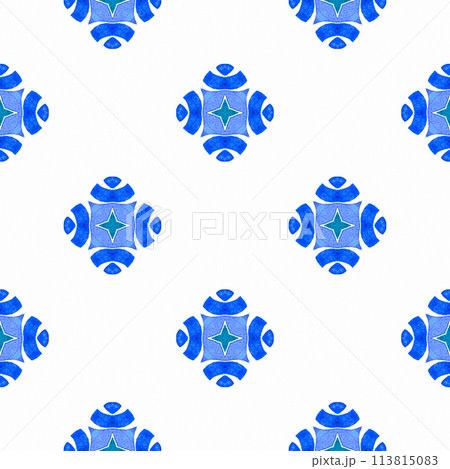 Chevron watercolor pattern. Blue nice boho chic 113815083