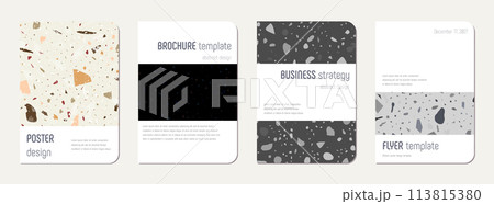 Brochure cover design. Terrazzo abstract 113815380