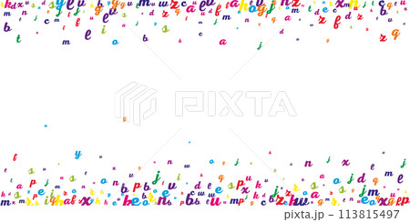 Scattered letters of latin alphabet. Colorful 113815497