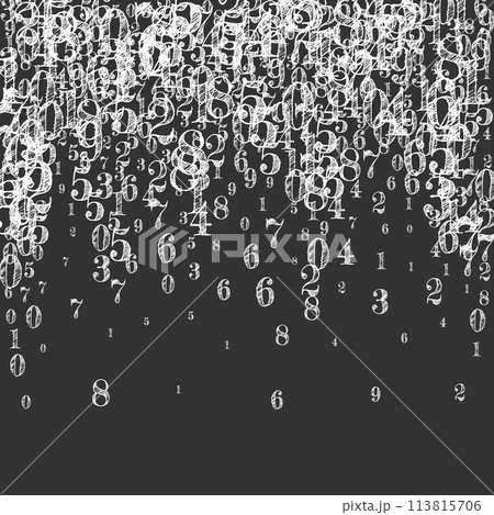 Concept of school background. White chalk numbers Concept of school background. White chalk numbers 113815706