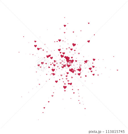 Red hearts scattered on white background. 113815745