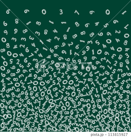 Falling handdrawn chalk numbers. Math study concept with flying digits. Falling handdrawn chalk numbers. Math study concept with flying digits. 113815927