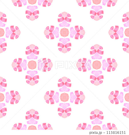 Medallion seamless pattern. Orange imaginative Medallion seamless pattern. Orange imaginative 113816151