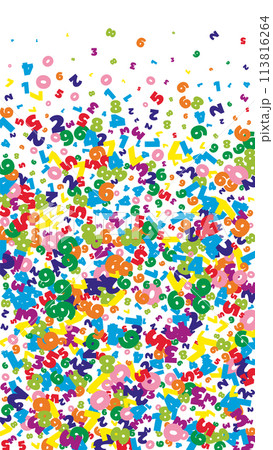 Falling bright numbers. Math study concept with flying digits. Falling bright numbers. Math study concept with flying digits. 113816264