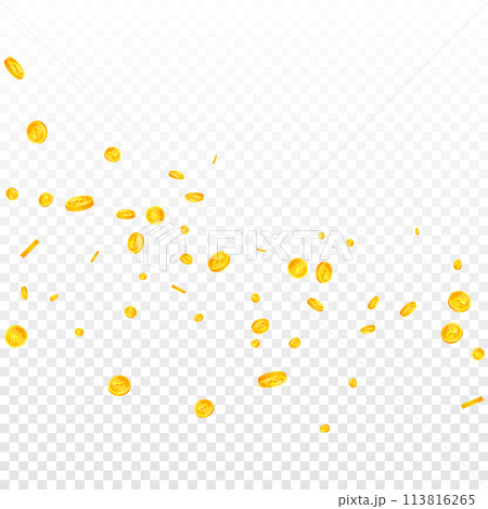 Indian rupee coins falling. Scattered gold INR Indian rupee coins falling. Scattered gold INR 113816265