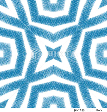 Exotic seamless pattern. Blue symmetrical Exotic seamless pattern. Blue symmetrical 113816270