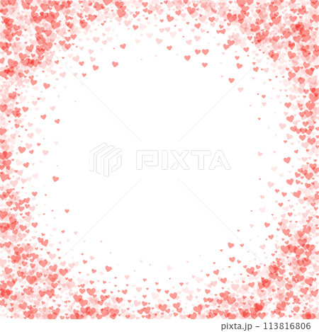 Red hearts scattered on white background. 113816806