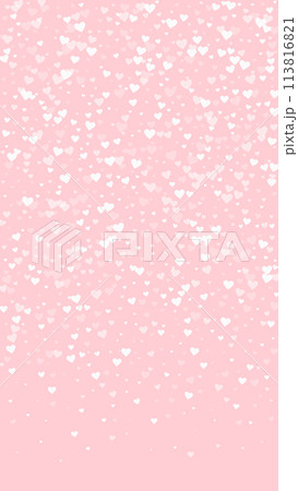 White hearts scattered on pink background. 113816821