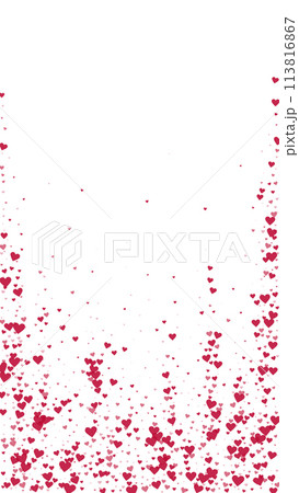 Red hearts scattered on white background. Red hearts scattered on white background. 113816867