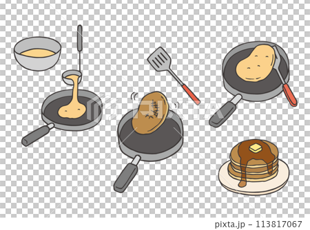 煎餅的手繪插畫(彩色) 煎餅的手繪插畫(彩色) 113817067