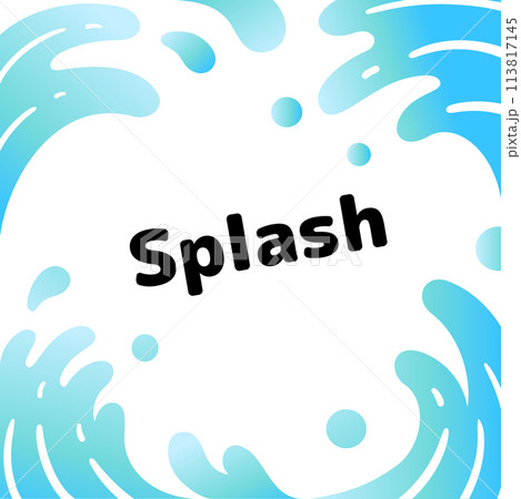 波と水しぶきのフレーム 113817145