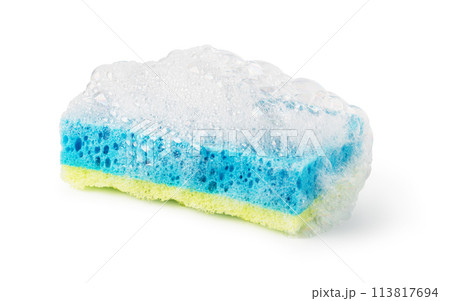 cleaning sponge with soap foam 113817694