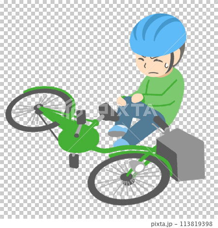 男子騎自行車摔倒 113819398