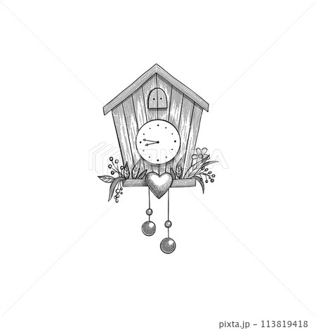 Vintage clock face. Retro clock watchface with roman numerals, ornate watch and antic watch design. Antique elegant hour time clock. Isolated vector illustration 113819418