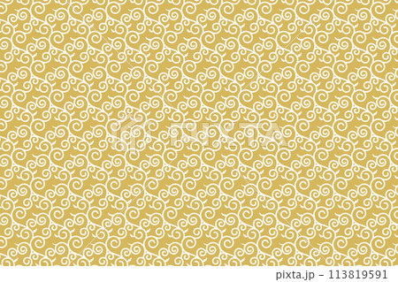 和柄パターンの唐草模様 マスタードのイラスト素材 [113819591] - PIXTA