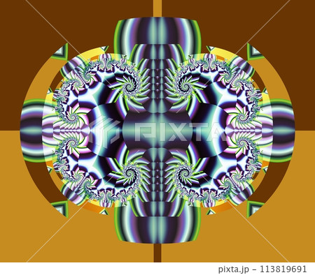 Computer generated abstract colorful fractal artwork 113819691