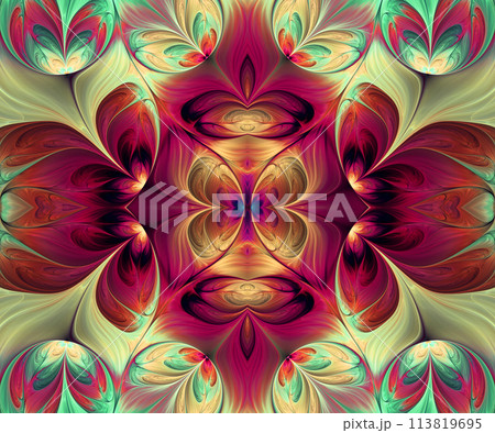 Computer generated abstract colorful fractal artwork 113819695