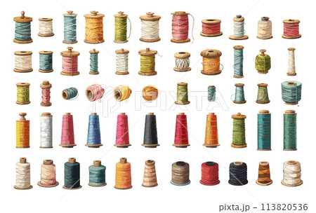 Sewing threads cartoon vector set. Coils ball...のイラスト素材 [113820536] - PIXTA