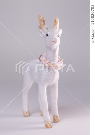 christmas tree toy white fawn on a white background 113820708