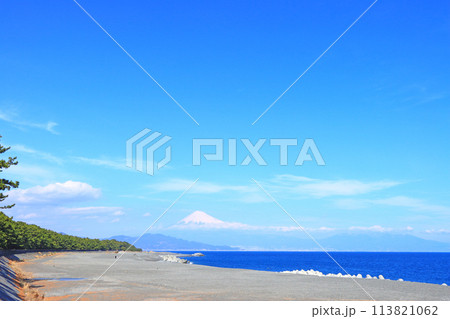 静岡県静岡市、三保の松原と富士山の風景 静岡県静岡市、三保の松原と富士山の風景 113821062