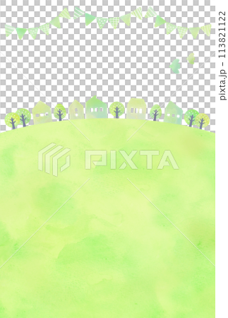 水彩風格的溫室與初夏的城市景觀 113821122