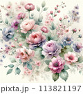 華やかな花の柄, 113821197
