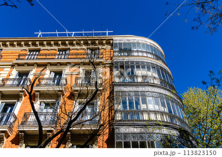 Old Luxury Residential Buildings in Jeronimos area in Central Madrid 113823150